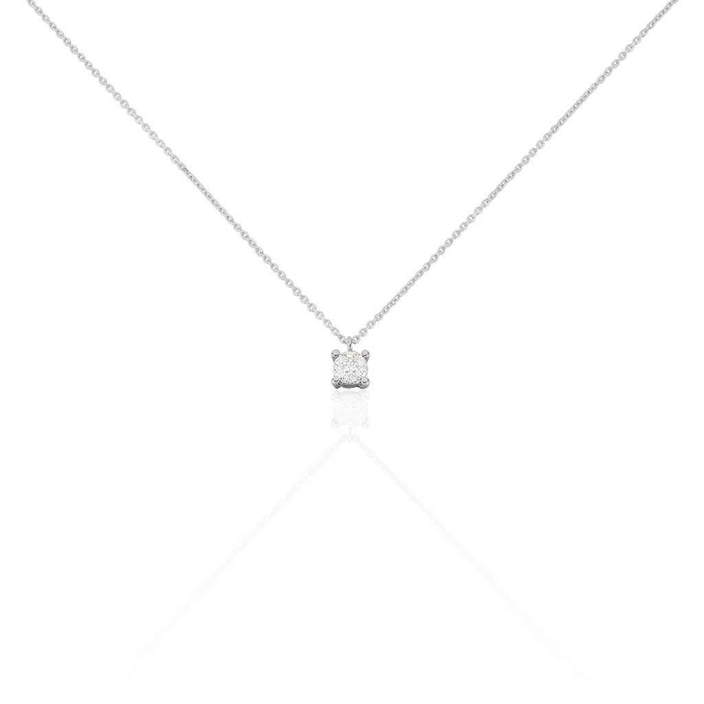 🦚 Damen Collier Weißgold 375 Diamant 0,07ct Kate, Collier mit Stein