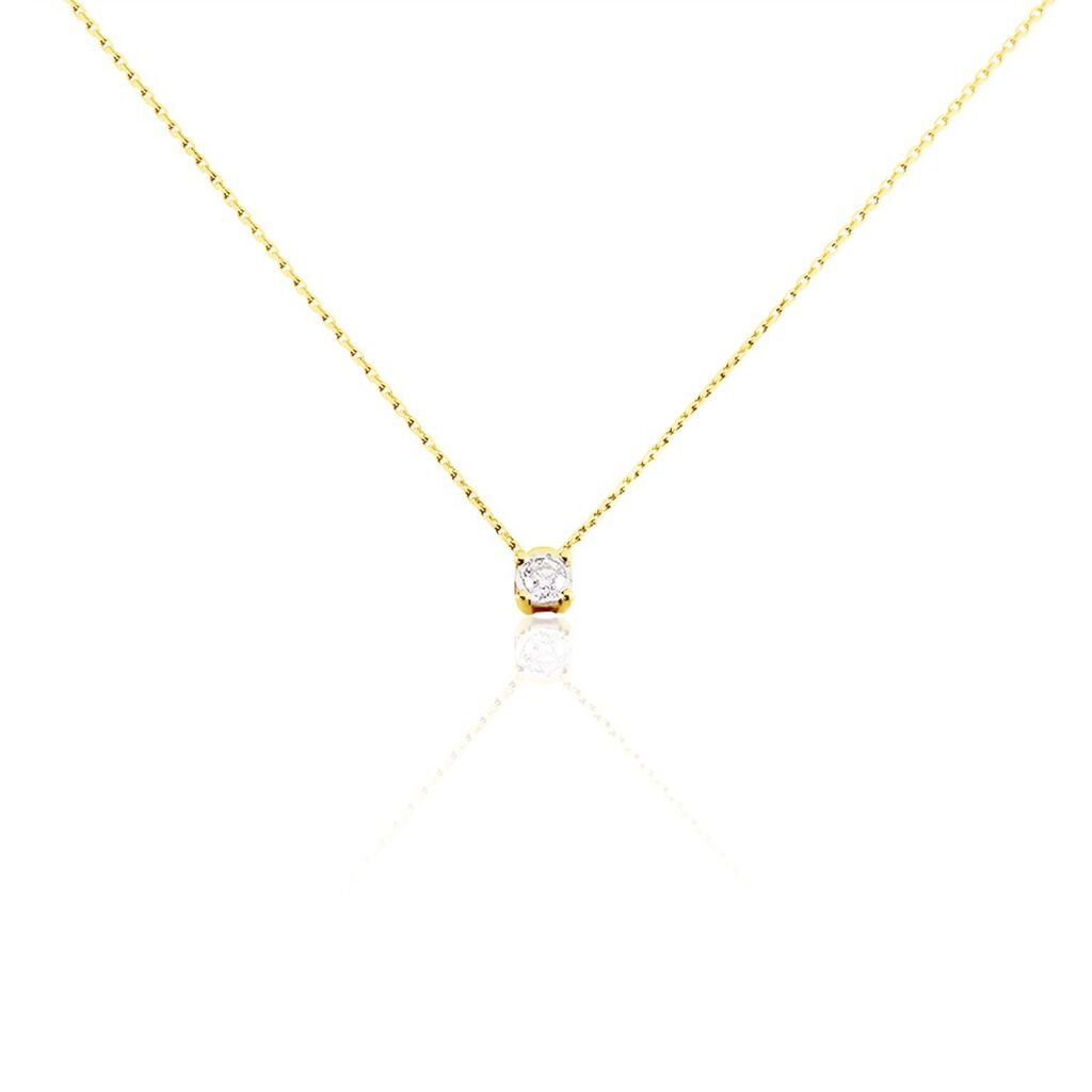 🦚 Damen Collier Gold 375 Diamant 0,1ct Lirik 0,90mm, Collier mit Stein
