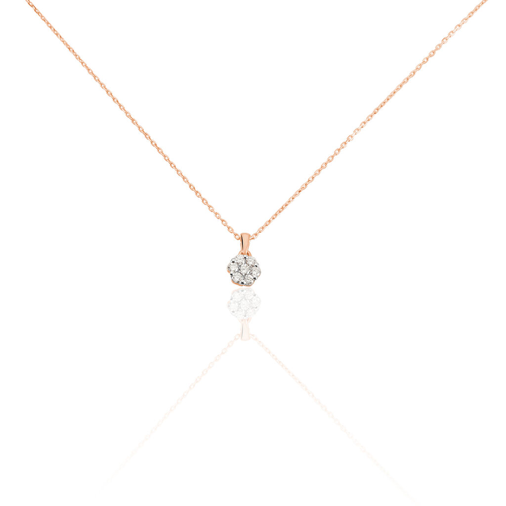 🦚 Damen Collier Rosegold 375 Diamant 0,21ct Merula, Collier mit Stein
