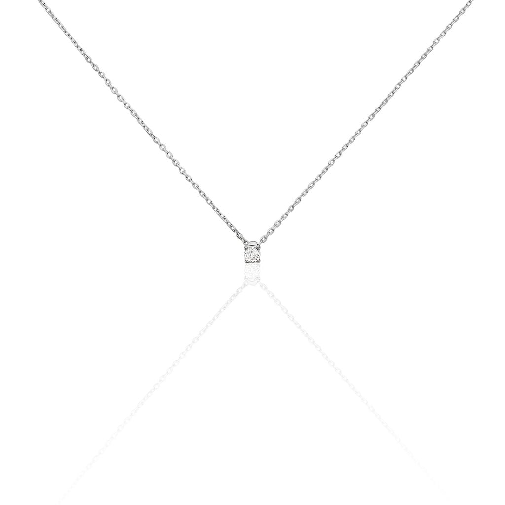 🦚 Damen Collier Weißgold 375 Diamant 0,06ct Ravenna, Collier mit Stein