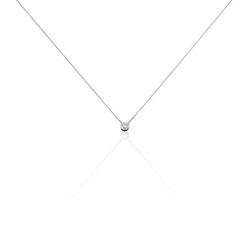 🦚 Damen Collier Weißgold 375 Diamant 0,2ct Ofelia 0,70mm, Collier mit Stein