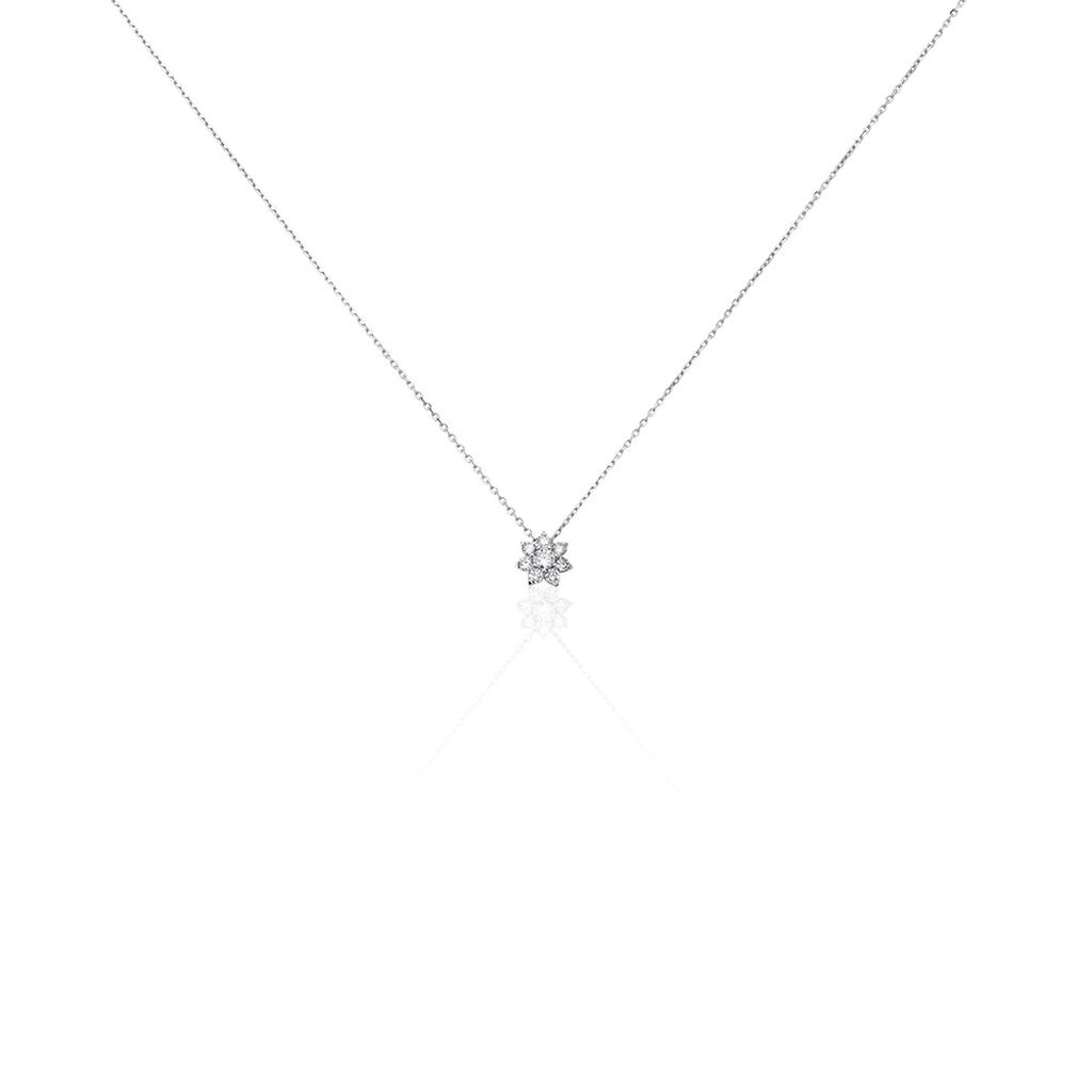 🦚 Damen Collier Weißgold 375 Diamant 0,25ct Spring, Collier mit Stein