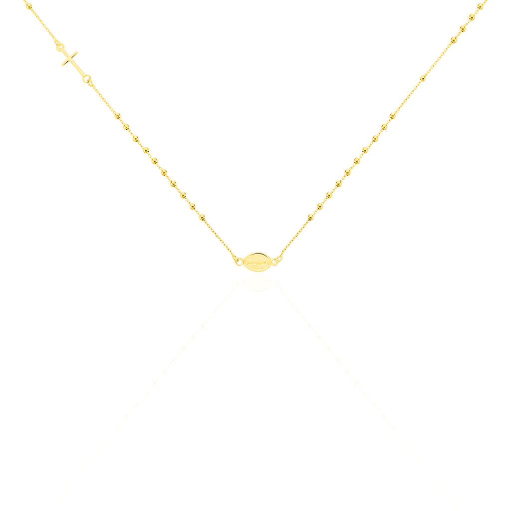 🦚 Damen Halskette Gold 375 Kreuz, Collier ohne Stein