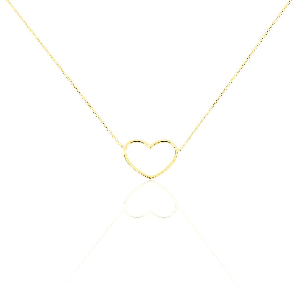 🦚 Halskette Gold 375 Herz, Collier ohne Stein