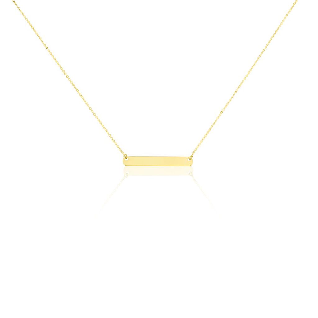 🦚 Damen Halskette Gold 375 Balken gravierbar Esja, Collier ohne Stein