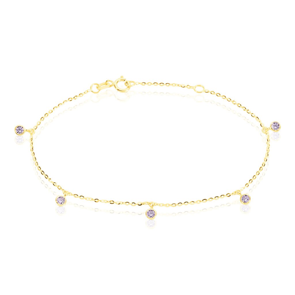 🦚 Damen Armband Gold 375 Zirkonia Violett Kreis Talila 1, Armband mit Stein