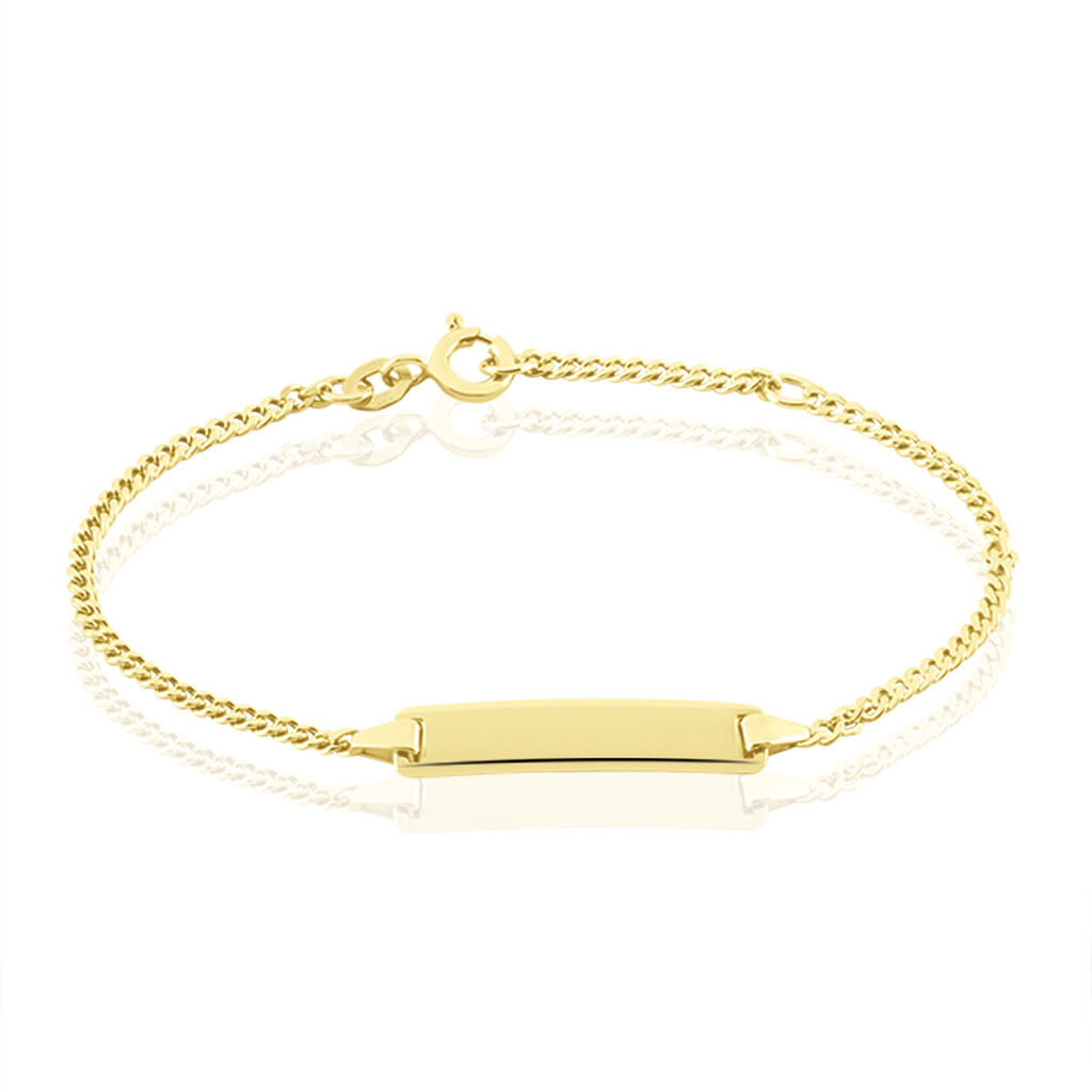 🦚 Kinder Id Armband Panzerkette Gold 375 , ID Armband ohne Stein