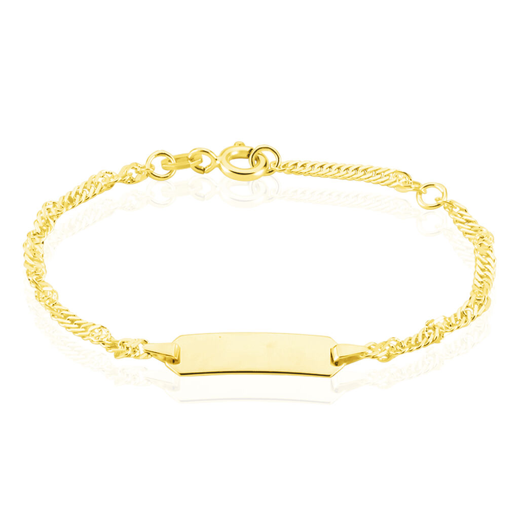 🦚 Kinder Id Singapurkette Armband Gold 375 , ID Armband ohne Stein