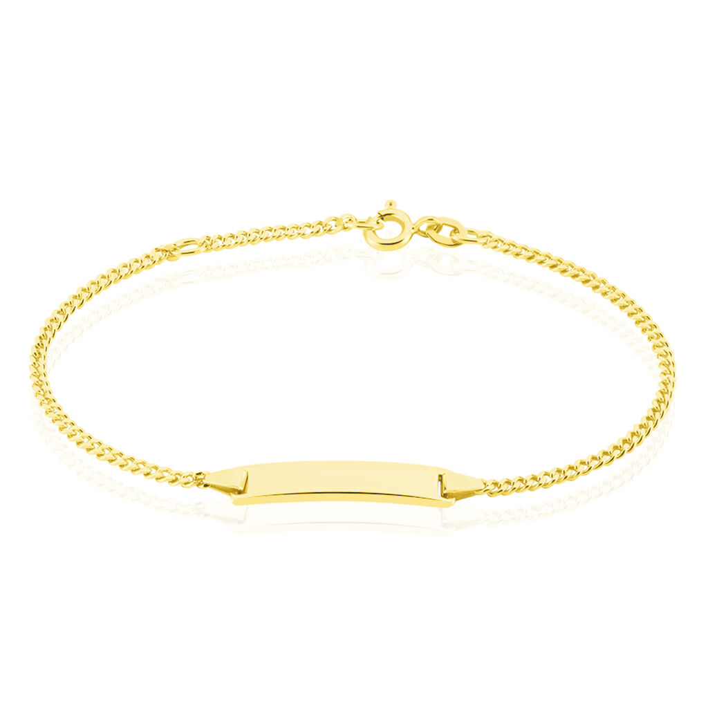 🦚 Unisex Id Armband Gold 375 , ID Armband ohne Stein