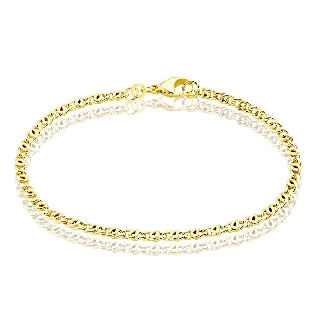 🦚 Damenarmband Panzerkette Gold 375 , Armkette ohne Stein