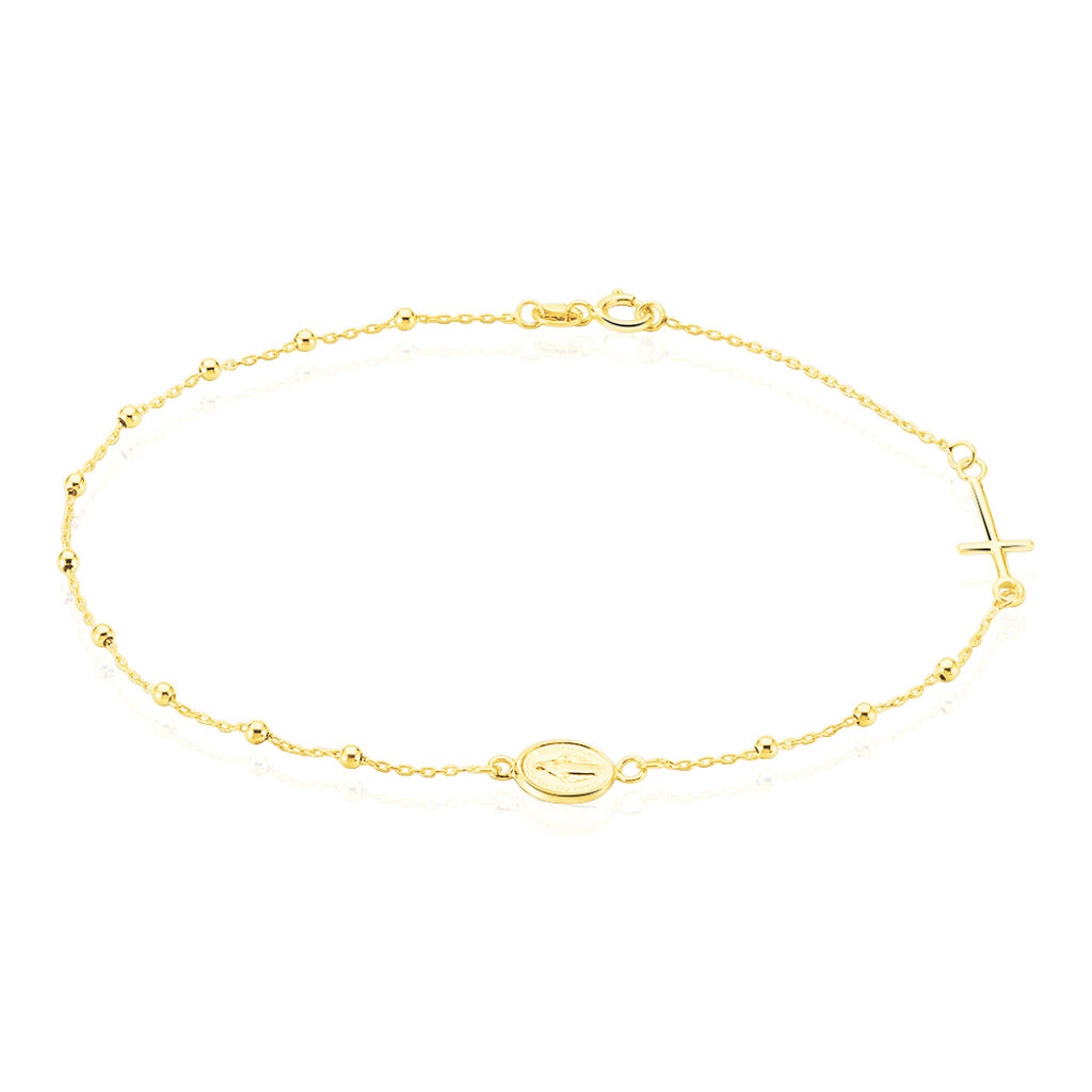 🦚 Damenarmband Gold 375 Kreuz, Armband ohne Stein
