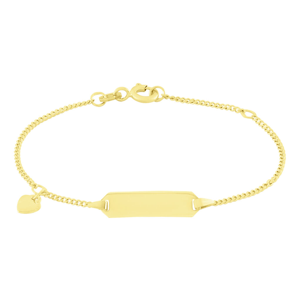🦚 Kinder Id Armband Gold 375 Herz, ID Armband ohne Stein