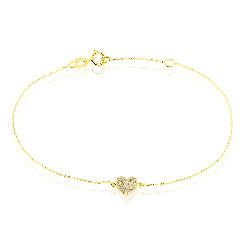 🦚 Armband Gold 375 Herz, Armband ohne Stein