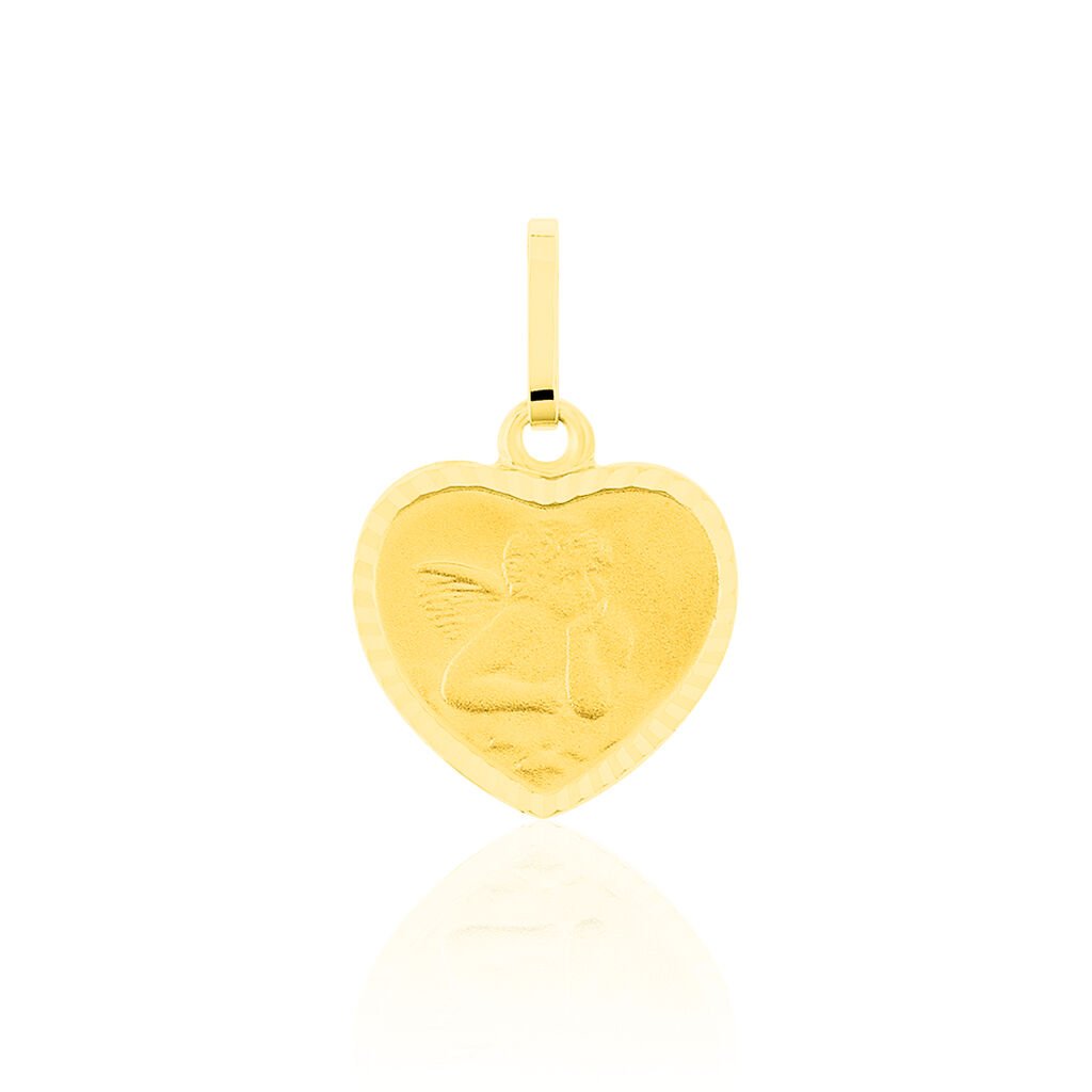 🦚 Kettenanhänger Gold 333 Schutzengel Herz, Anhänger ohne Stein