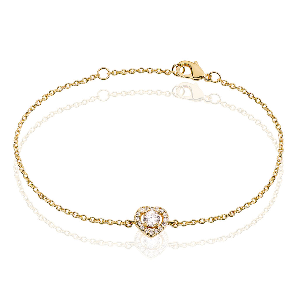 🦚 Damen Armband Vergoldet Zirkonia Herz Alais, Armband mit Stein