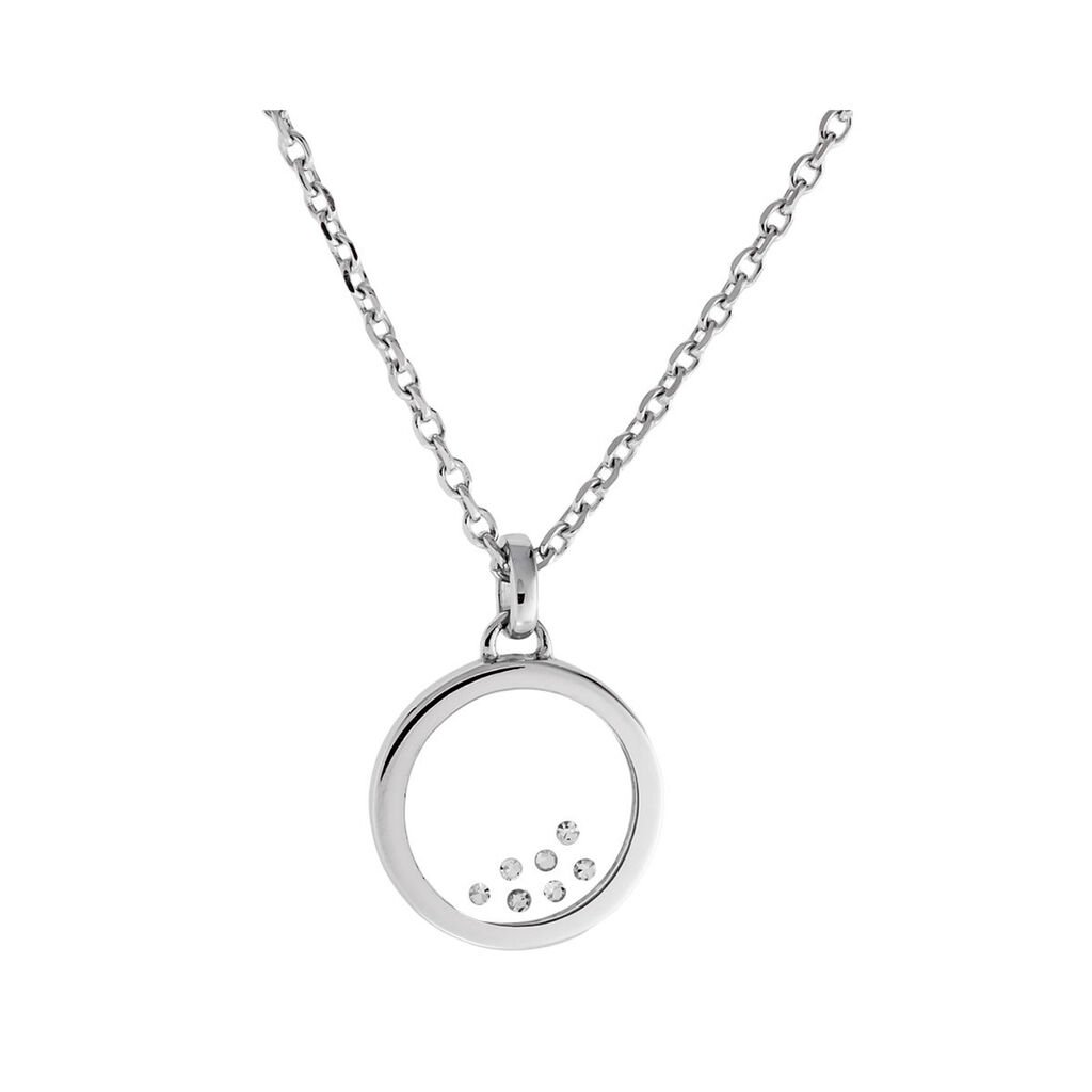 🦚 Damen Collier Silber 925 Diamant 0,02ct Kreis Golana, Collier mit Stein