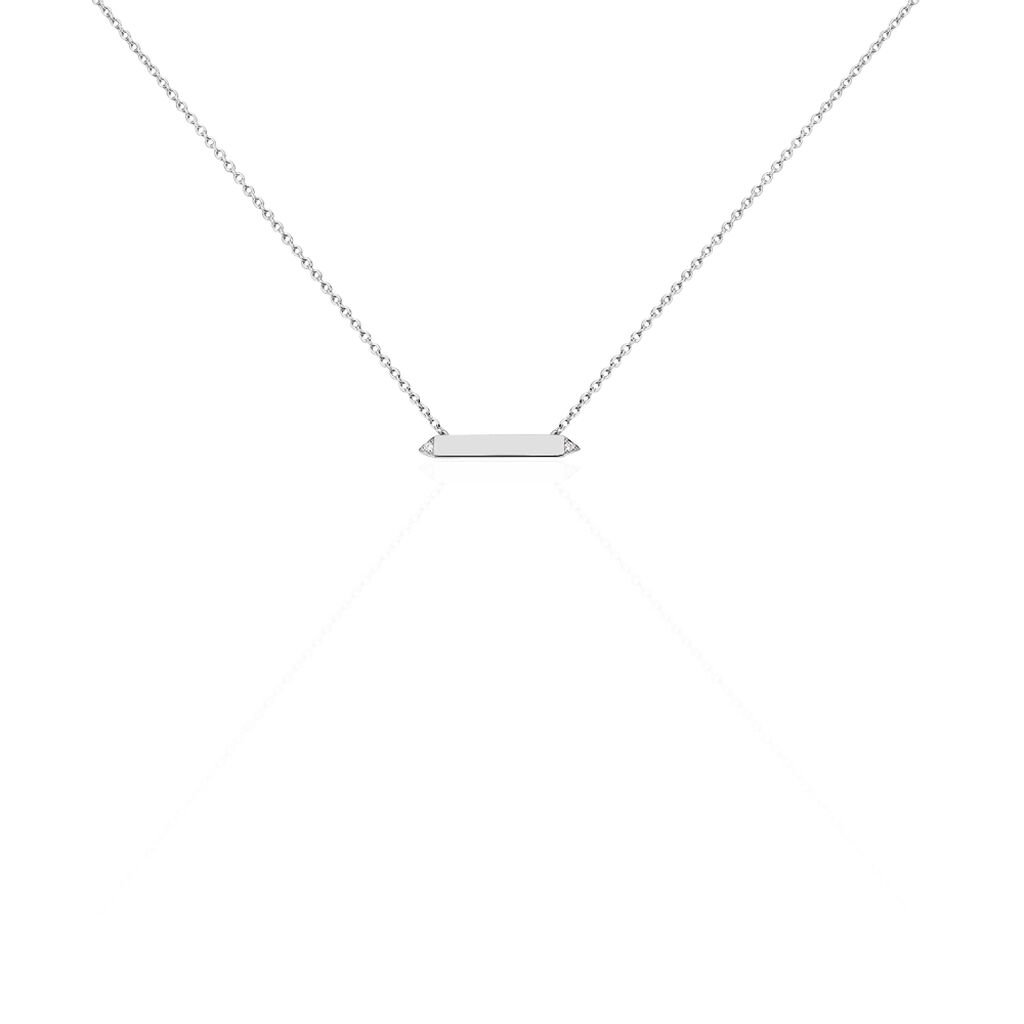 🦚 Damen Collier Silber 925 Diamant 0,01ct Zylinder Bette, Collier mit Stein