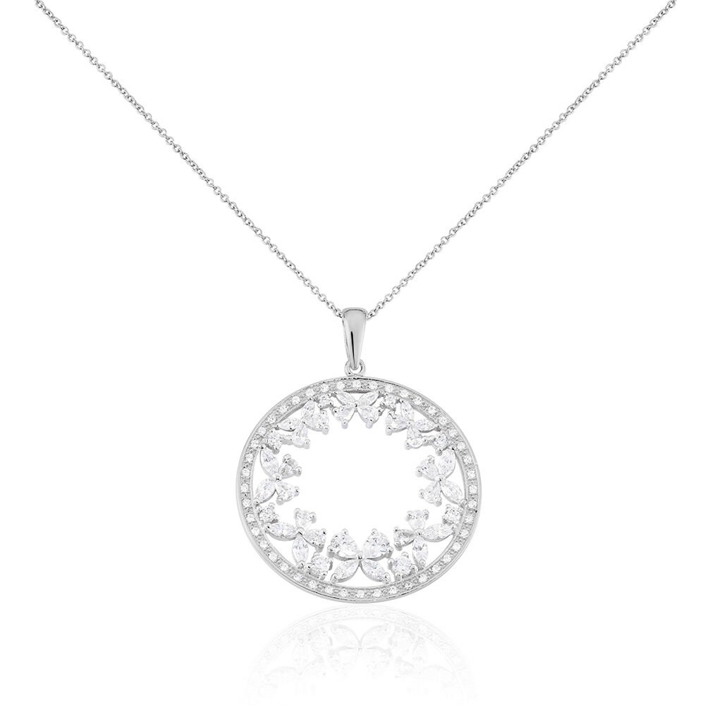 🦚 Damen Halskette Silber 925 Zirkonia Katucia, Collier mit Stein