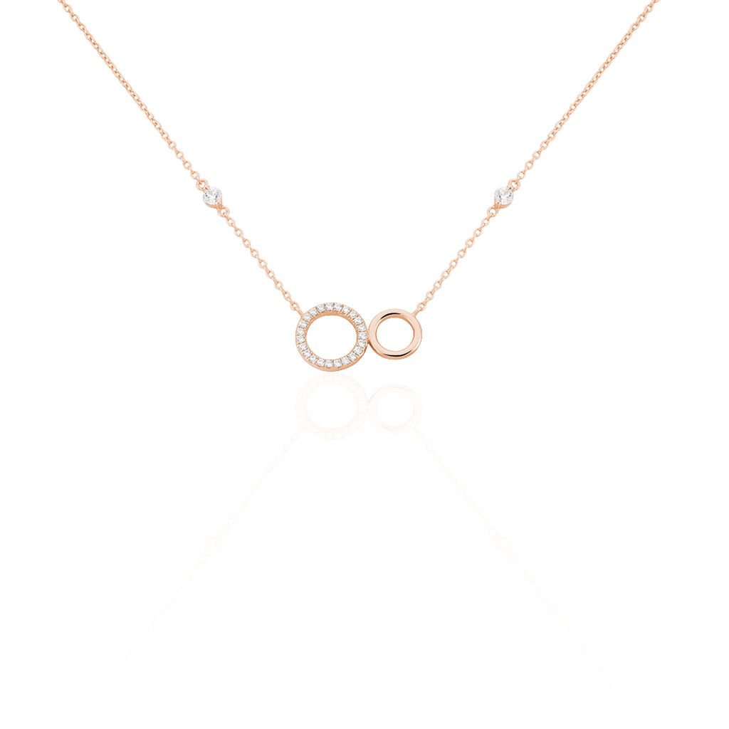 🦚 Damen Halskette Silber 925 Rosé Vergoldet, Collier mit Stein