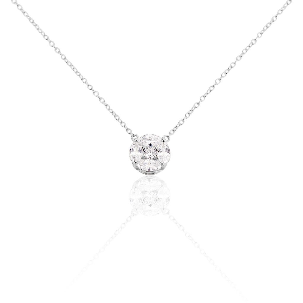 🦚 Damen Collier Silber 925 Zirkonia Wow, Collier mit Stein