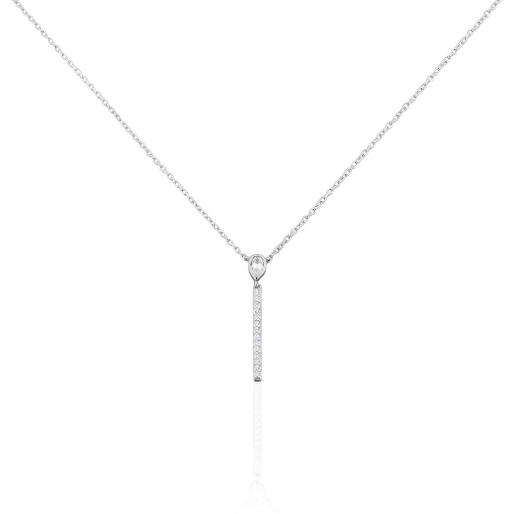 🦚 Damen Halskette Silber 925 Zirkonia Kirilka, Collier mit Stein