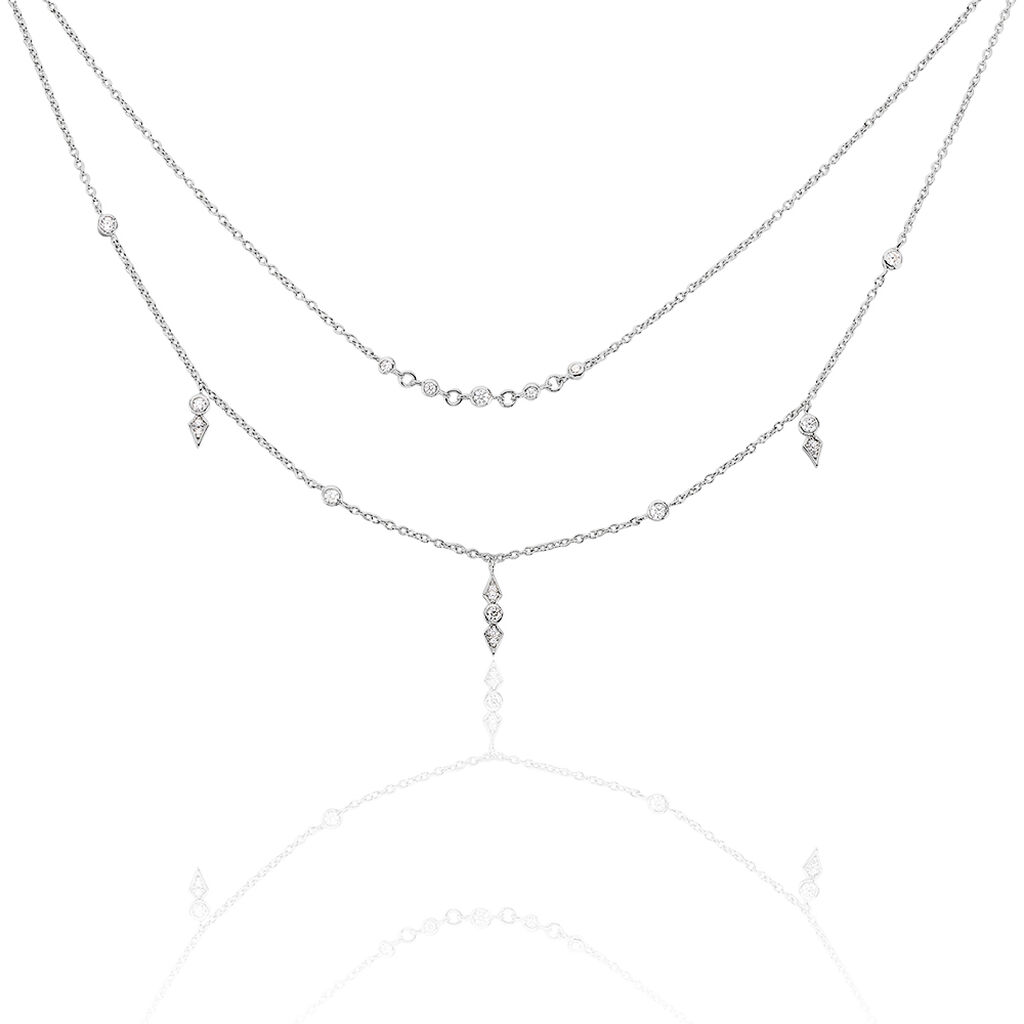 🦚 Damen Collier Silber 925 Zirkonia Julia 2, Collier mit Stein