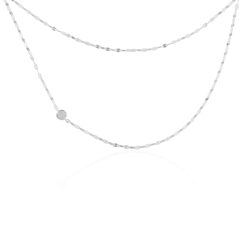 🦚 Damen Halskette Silber 925 Zirkonia Kumba, Collier mit Stein