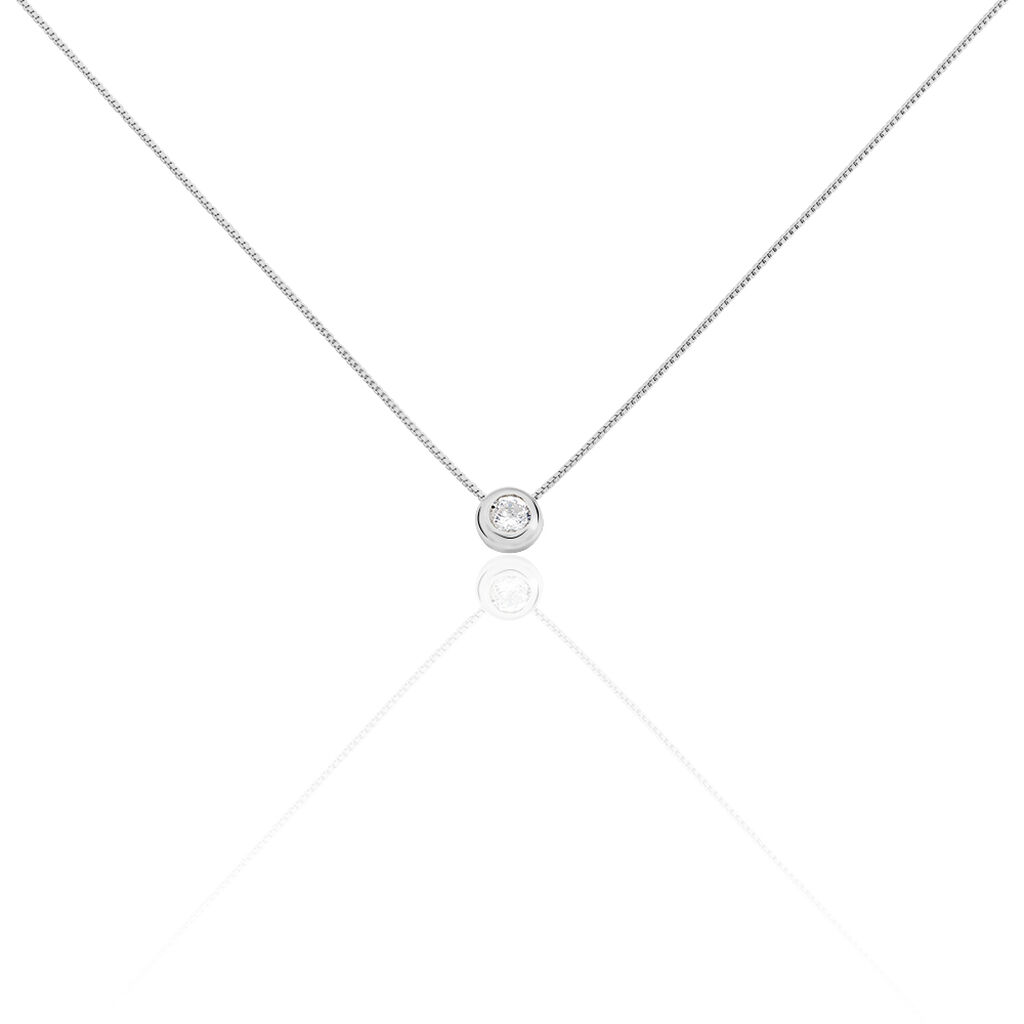 🦚 Damen Collier Silber 925 Zirkonia Bamala 1, Collier mit Stein