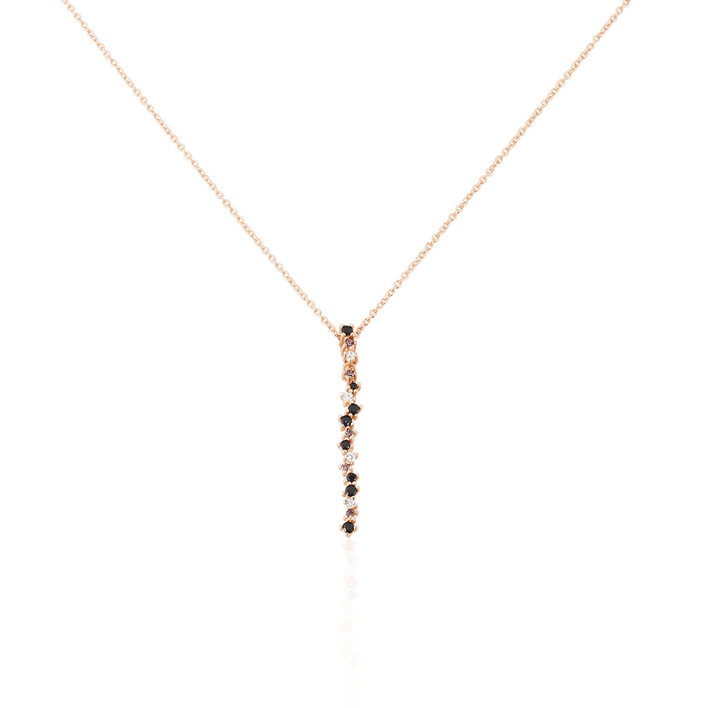 🦚 Damen Halskette Silber 925 Rosé Vergoldet, Collier mit Stein