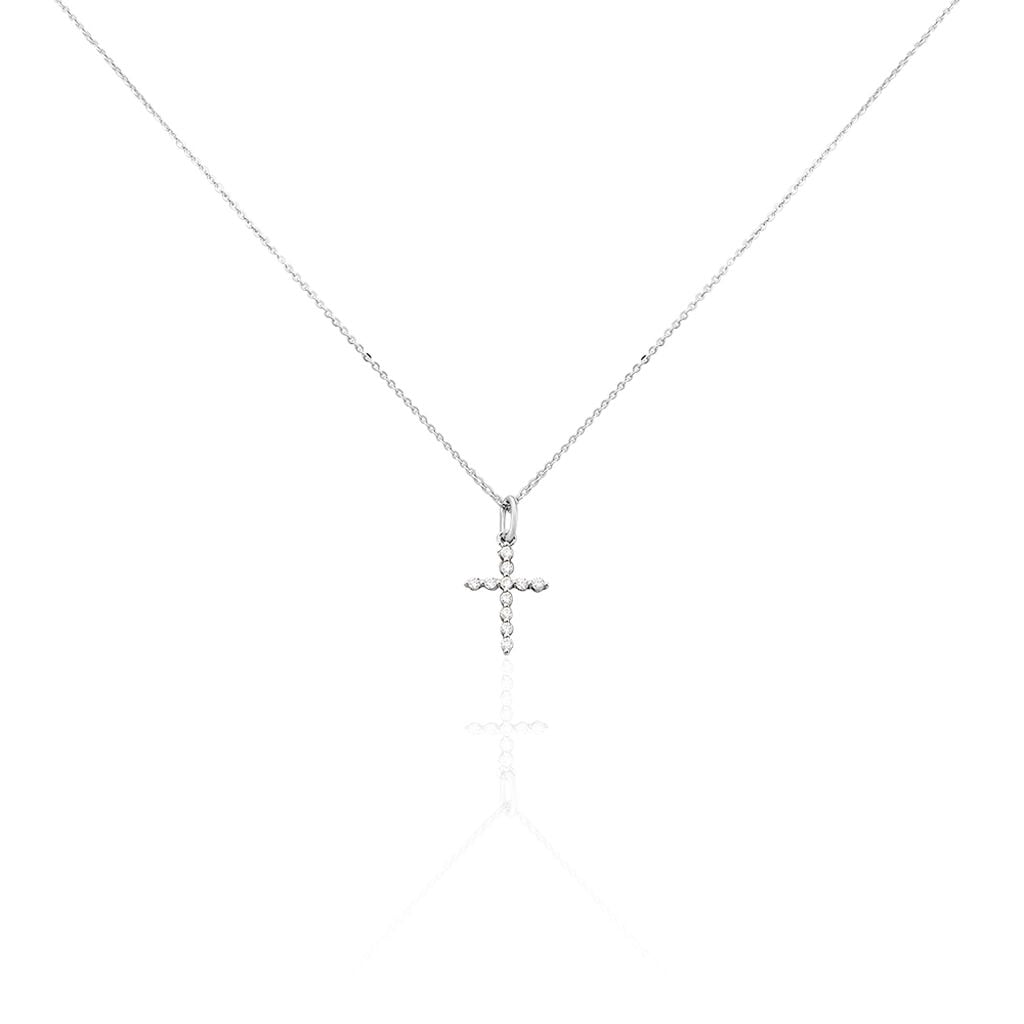 🦚 Damen Halskette Silber 925 Zirkonia, Collier mit Stein