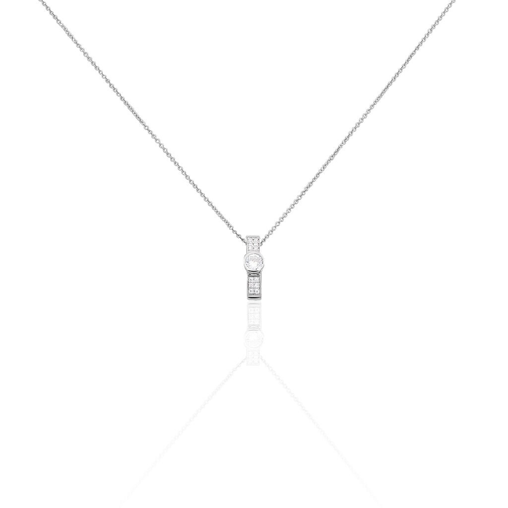 🦚 Damen Halskette Silber 925 Zirkonia Kina, Collier mit Stein