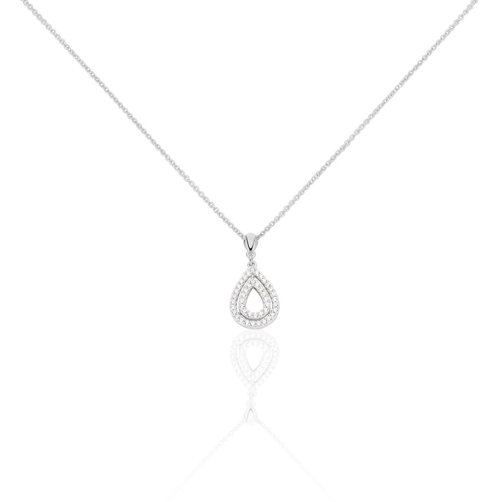 🦚 Damen Halskette Silber 925 Zirkonia Boyana, Collier mit Stein