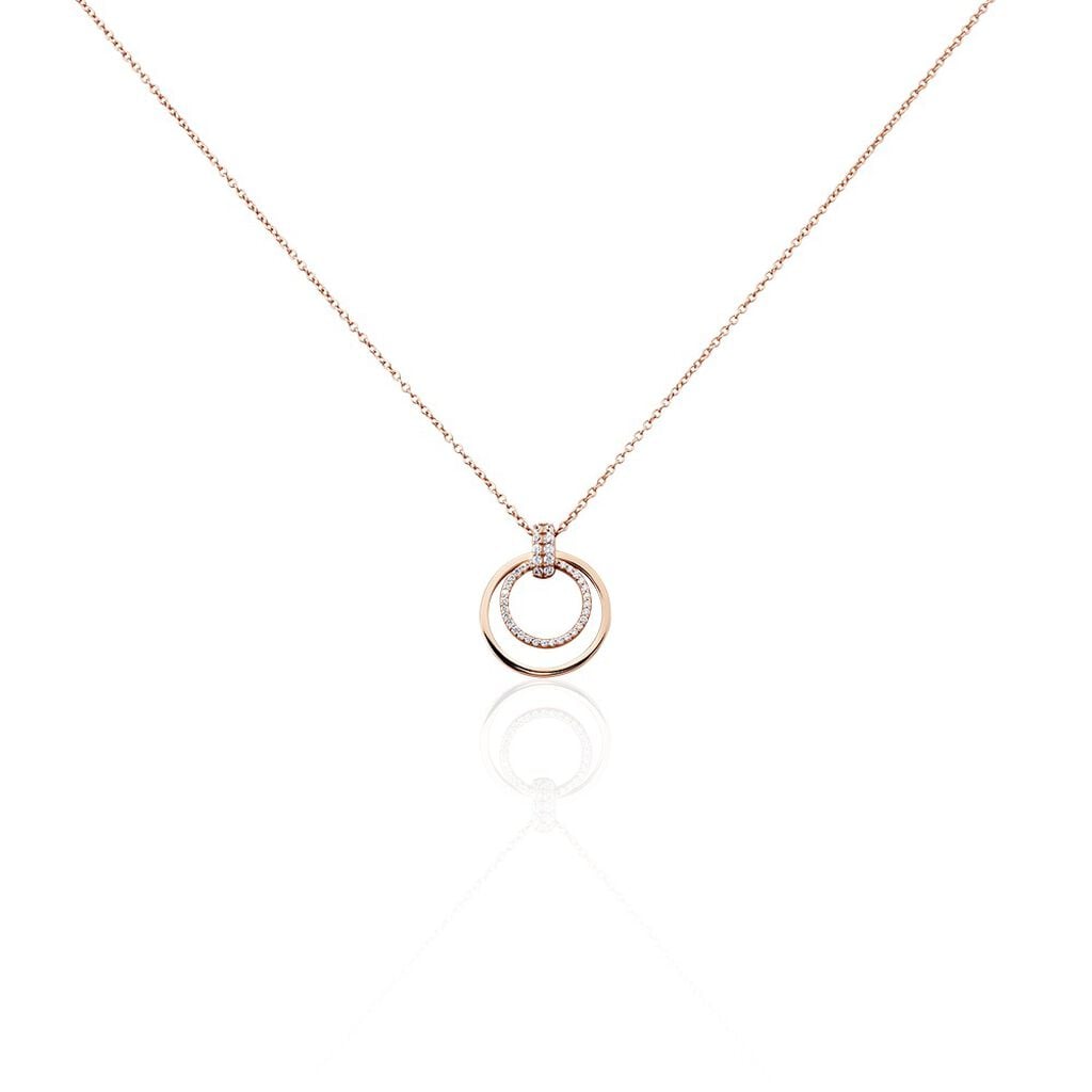 🦚 Damen Halskette Silber 925 Zirkonia Kreis Esperanza, Collier mit Stein