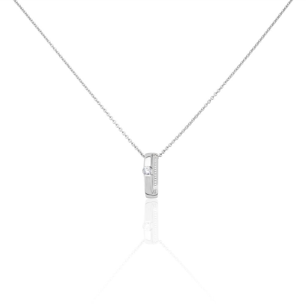 🦚 Damen Kette Silber 925 Zirkonia, Collier mit Stein
