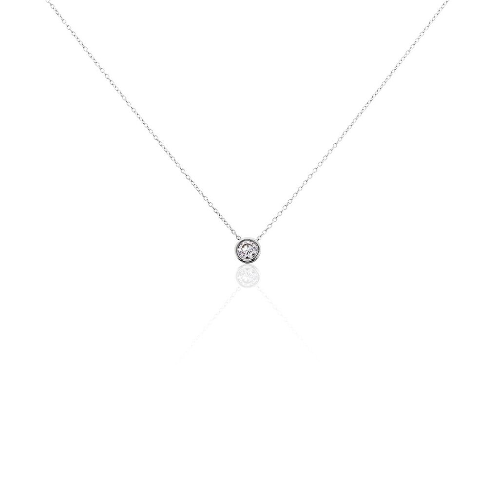 🦚 Damen Collier Silber 925 Zirkonia Milena 1,15mm, Collier mit Stein