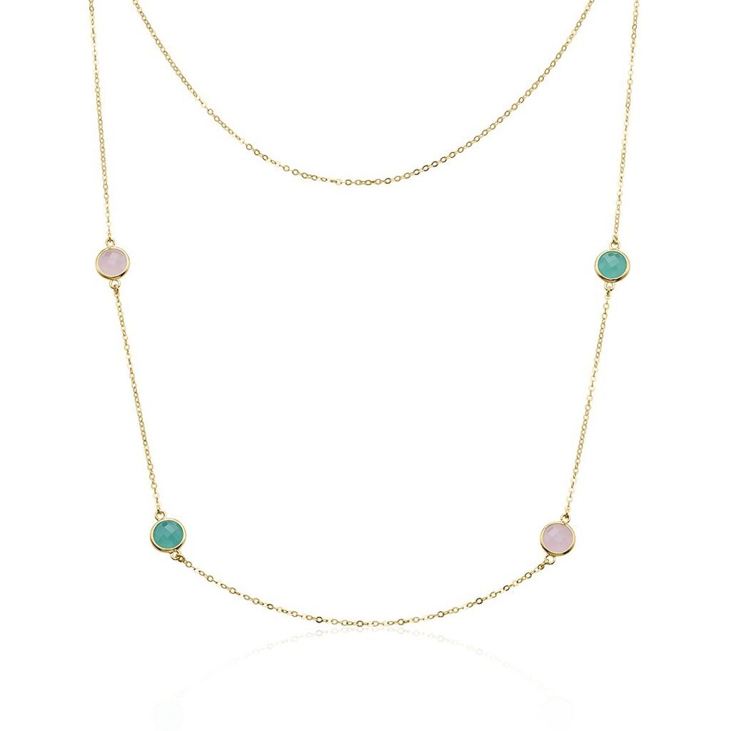 🦚 Damen Collier Silber vergoldet 925 Zirkonia Rosé Zoi 1,50mm, Collier mit Stein