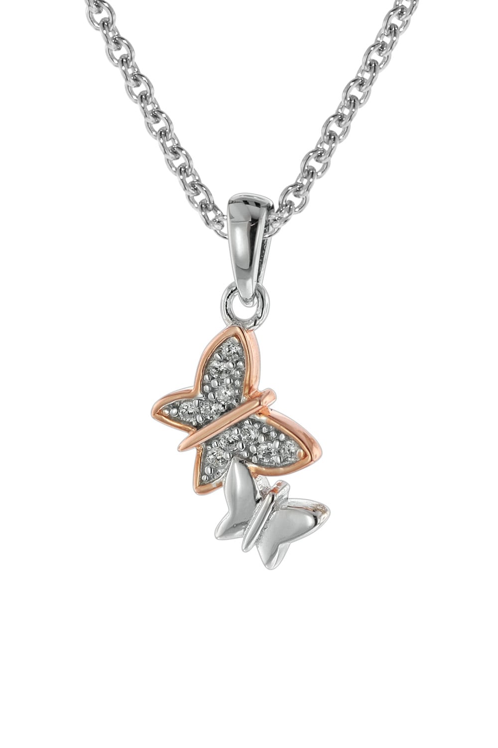 trendor 08806 Schmetterlinge Anhänger mit Mädchen-Halskette Silber 925