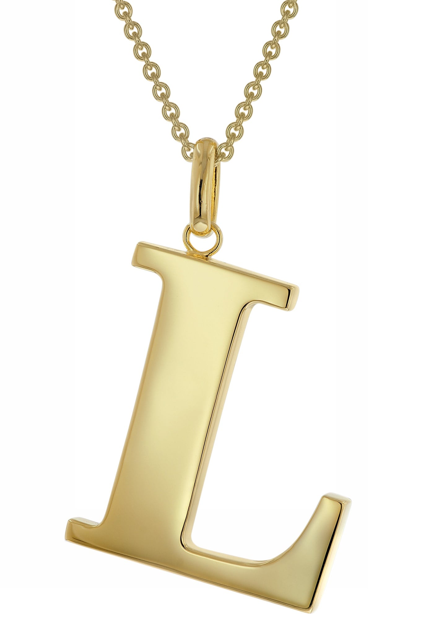 trendor 41790-L Halskette mit Großem Buchstaben L 925 Silber mit Goldauflage