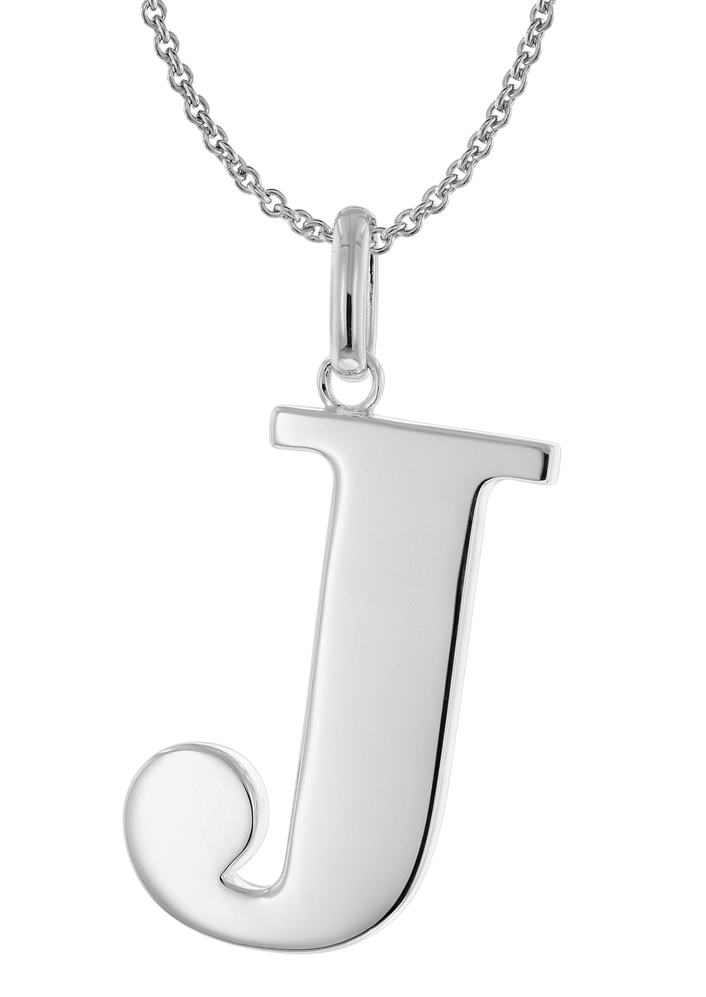 trendor 41780-J Damen-Kette mit Großem Buchstaben J 925 Silber