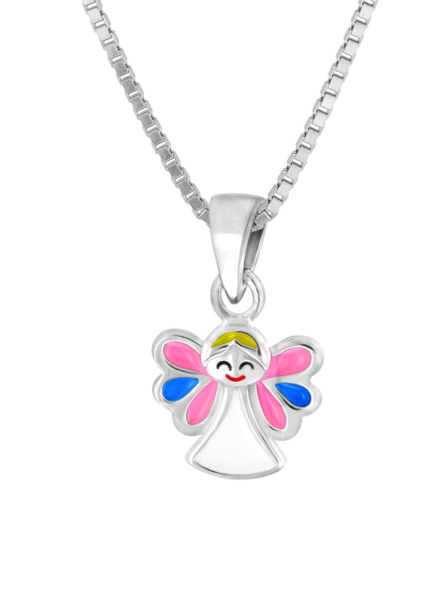 trendor 41695 Kinder-Halskette mit Schutzengel Silber 925 Collier