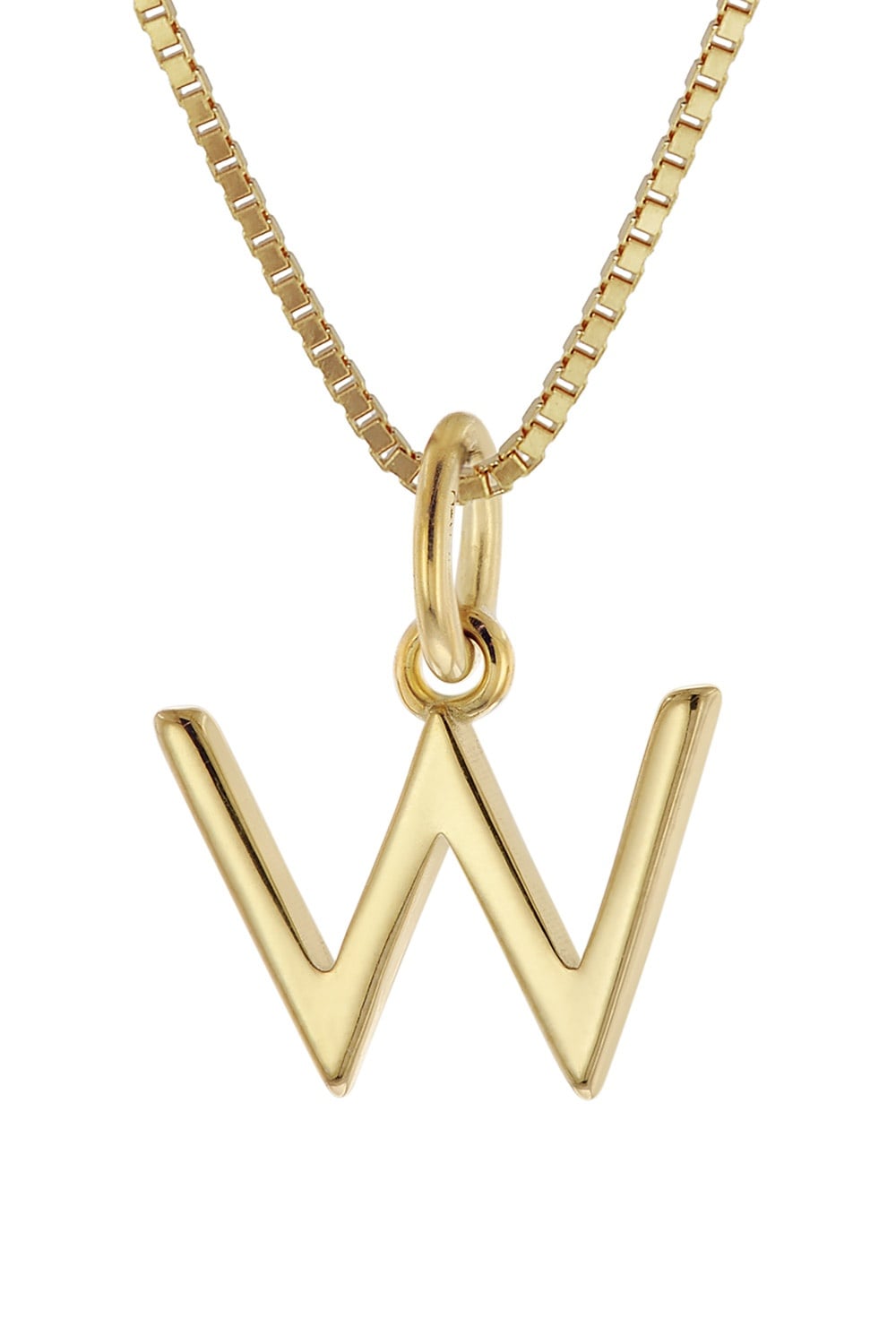 trendor 15255-W Damen-Kette mit Buchstabe W Anhänger Gold auf Silber 925