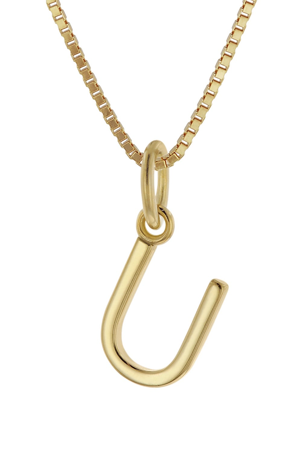 trendor 15255-U Damen-Kette mit Buchstabe U Anhänger Gold auf Silber 925