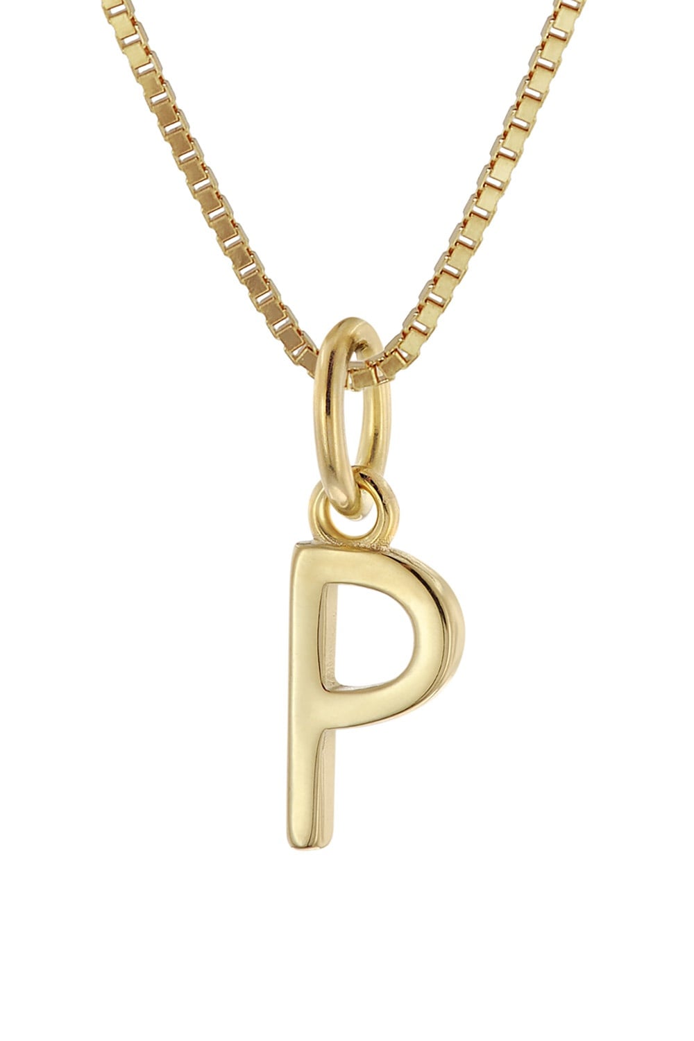 trendor 15255-P Damen-Kette mit Buchstabe P Anhänger Gold auf Silber 925