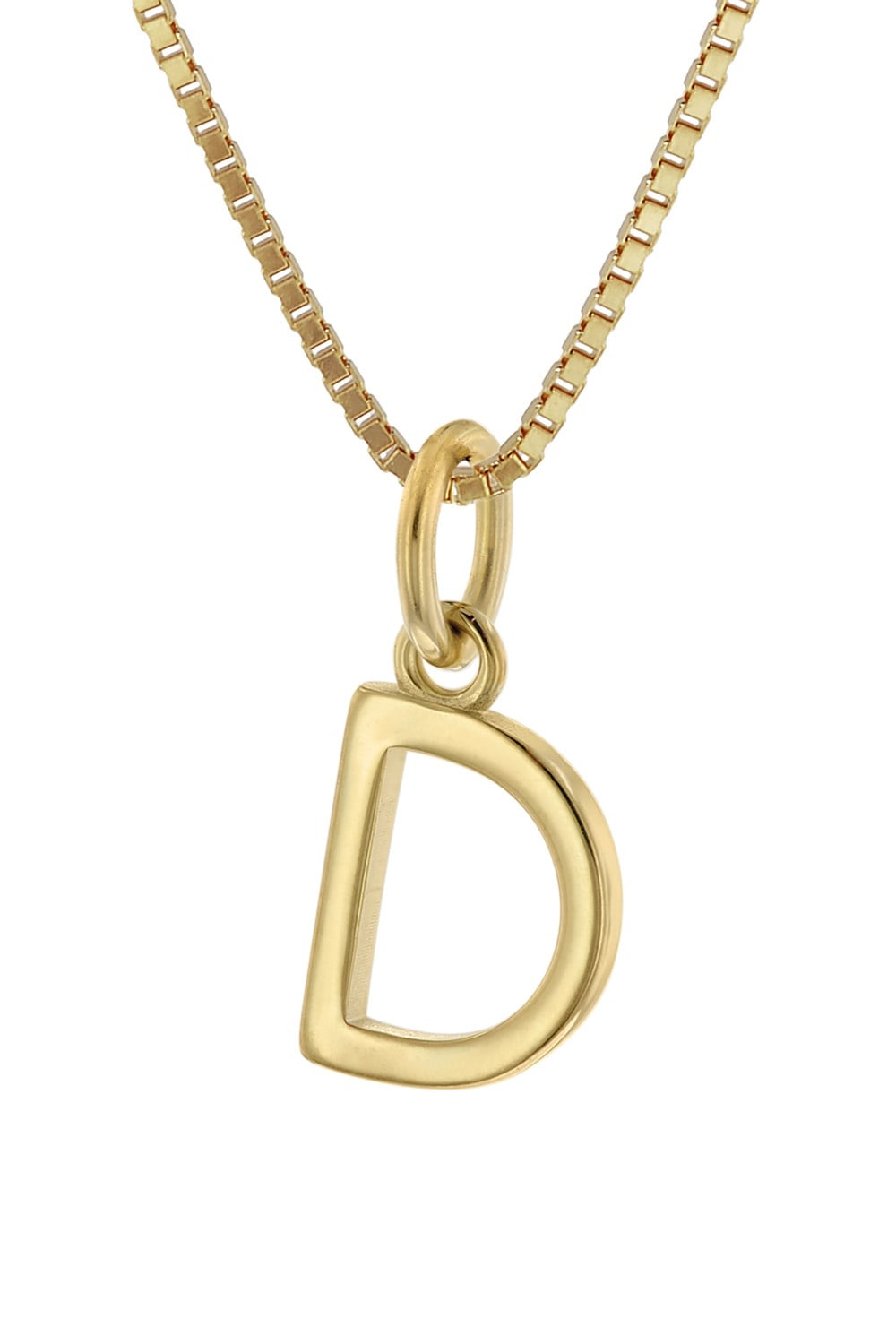 trendor 15255-D Damen-Kette mit Buchstabe D Anhänger Gold auf Silber 925