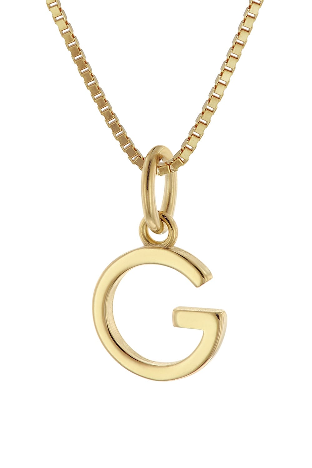 trendor 15255-G Damen-Kette mit Buchstabe G Anhänger Gold auf Silber 925
