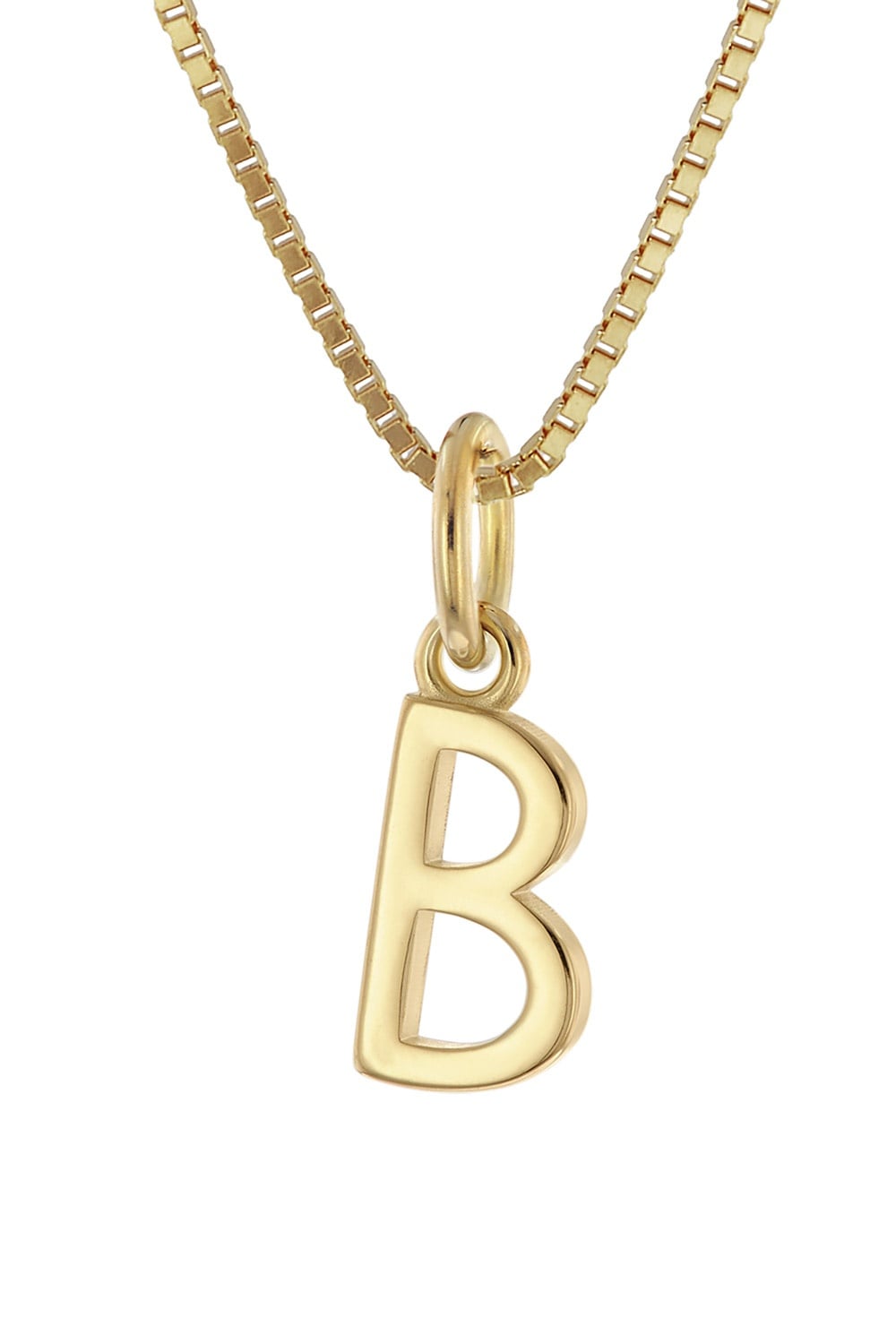 trendor 15255-B Damen-Kette mit Buchstabe B Anhänger Gold auf Silber 925