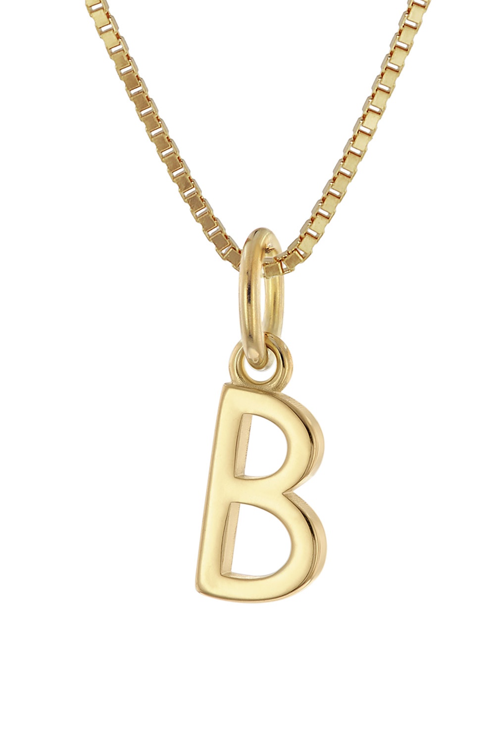 trendor 15255-B Damen-Kette mit Buchstabe B Anhänger Gold auf Silber 925