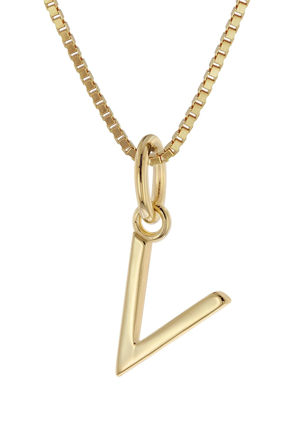 trendor 15255-V Damen-Kette mit Buchstabe V Anhänger Gold auf Silber 925
