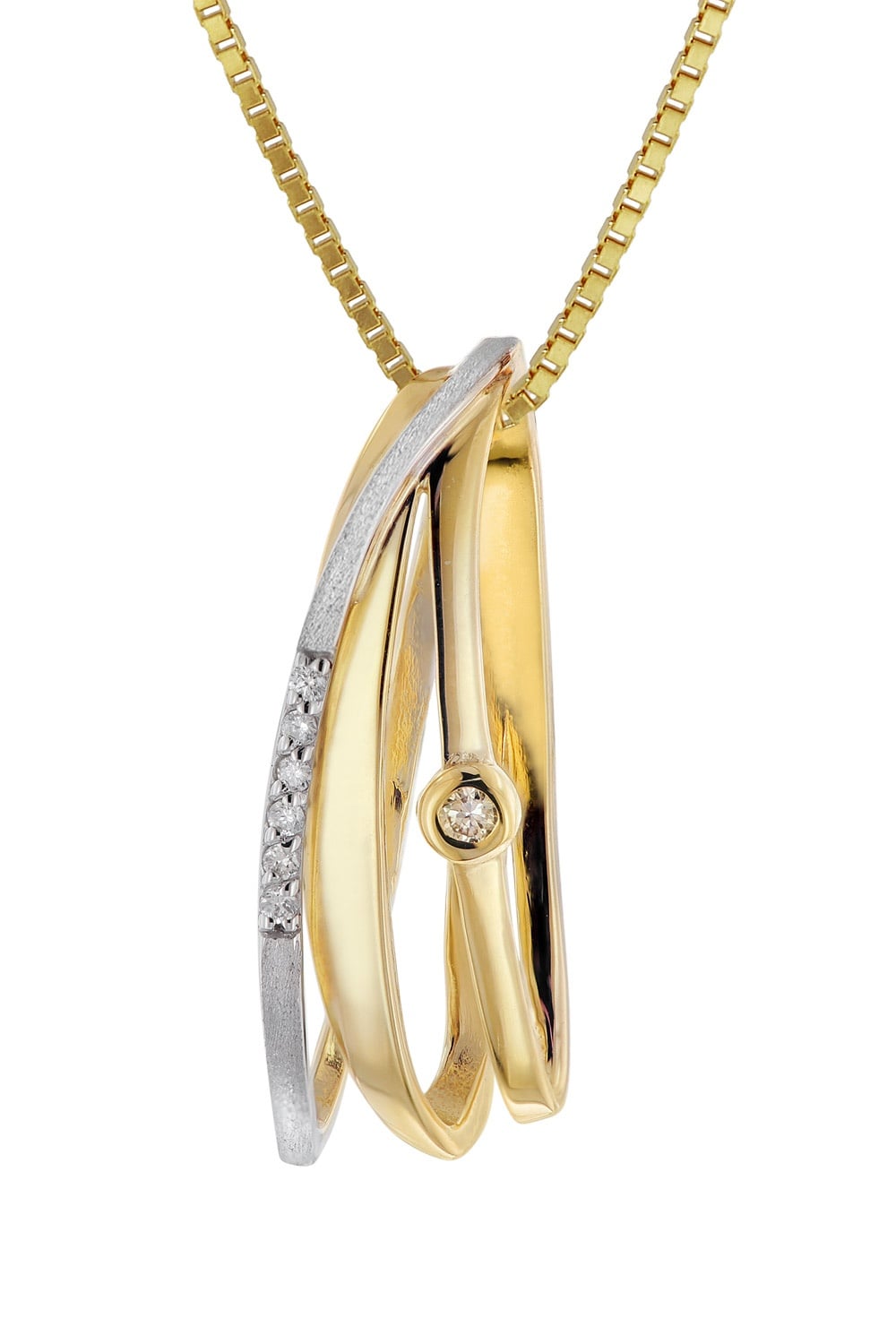 trendor 15576 Halsschmuck für Damen mit Diamant-Anhänger Gold 333/8K