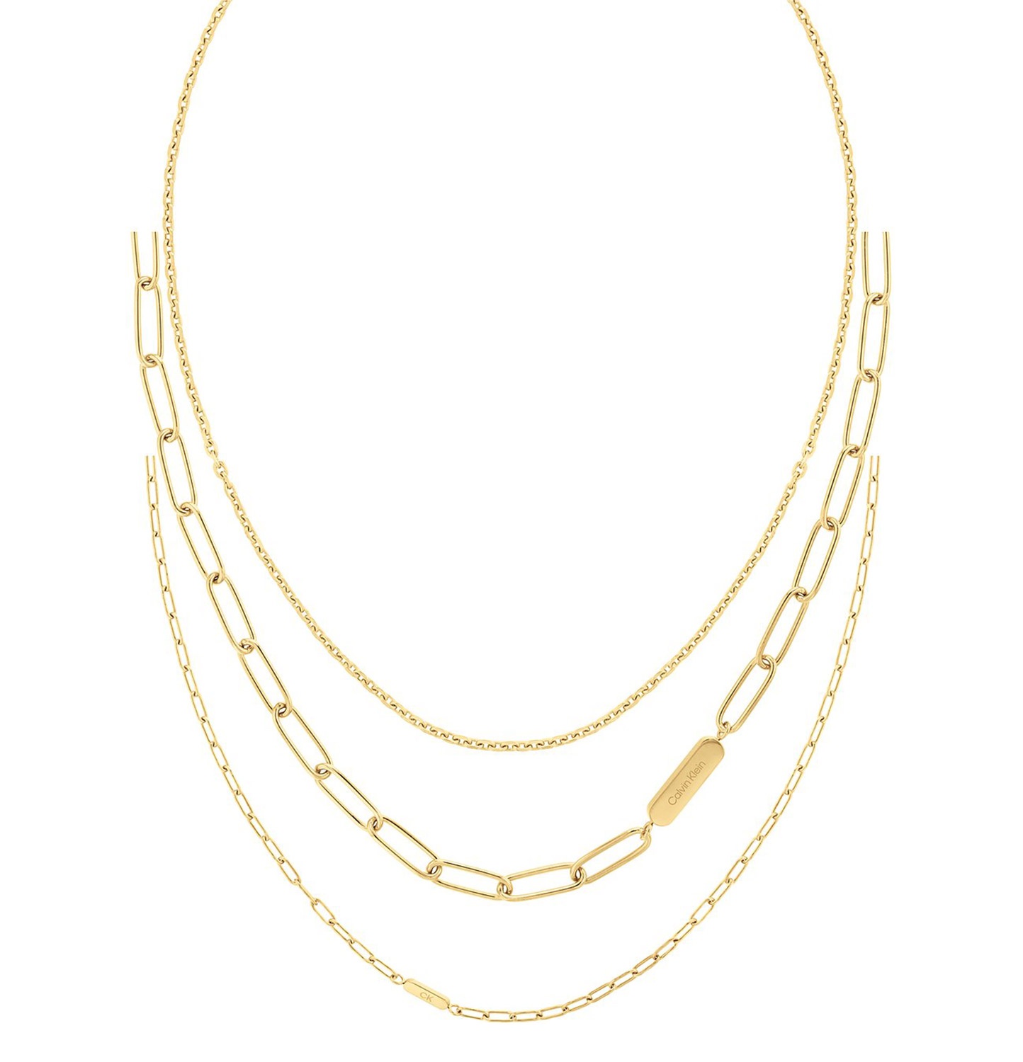 Calvin Klein 35000433 Damen-Halsketten Set Edelstahl Goldfarben